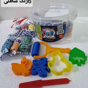 خمیربازی 6 رنگ سطلی
